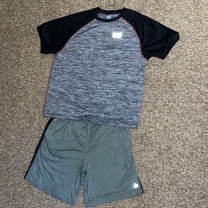 RBX Charcoal Active Shorts and Everlast Performance Tshirt